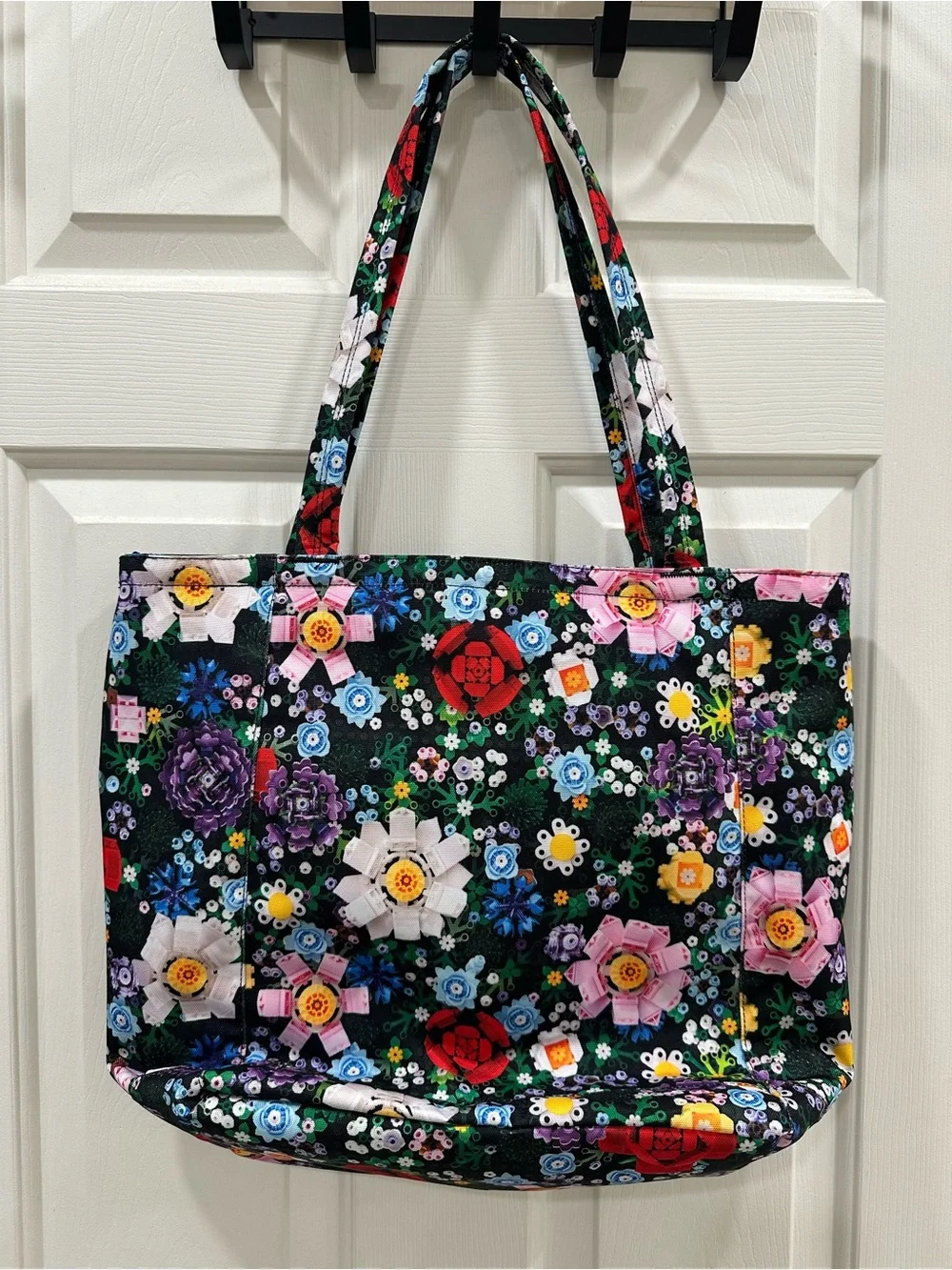 Herschel Supply Company Black Lego Floral Multicolor Tote - Picture 5 of 6